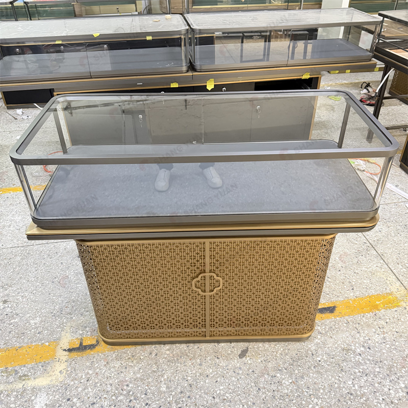 Glass jewelry counter top